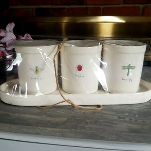 Rae Dunn Utensil Holder Insect Bumble Bee Dragon Fly Ladybug